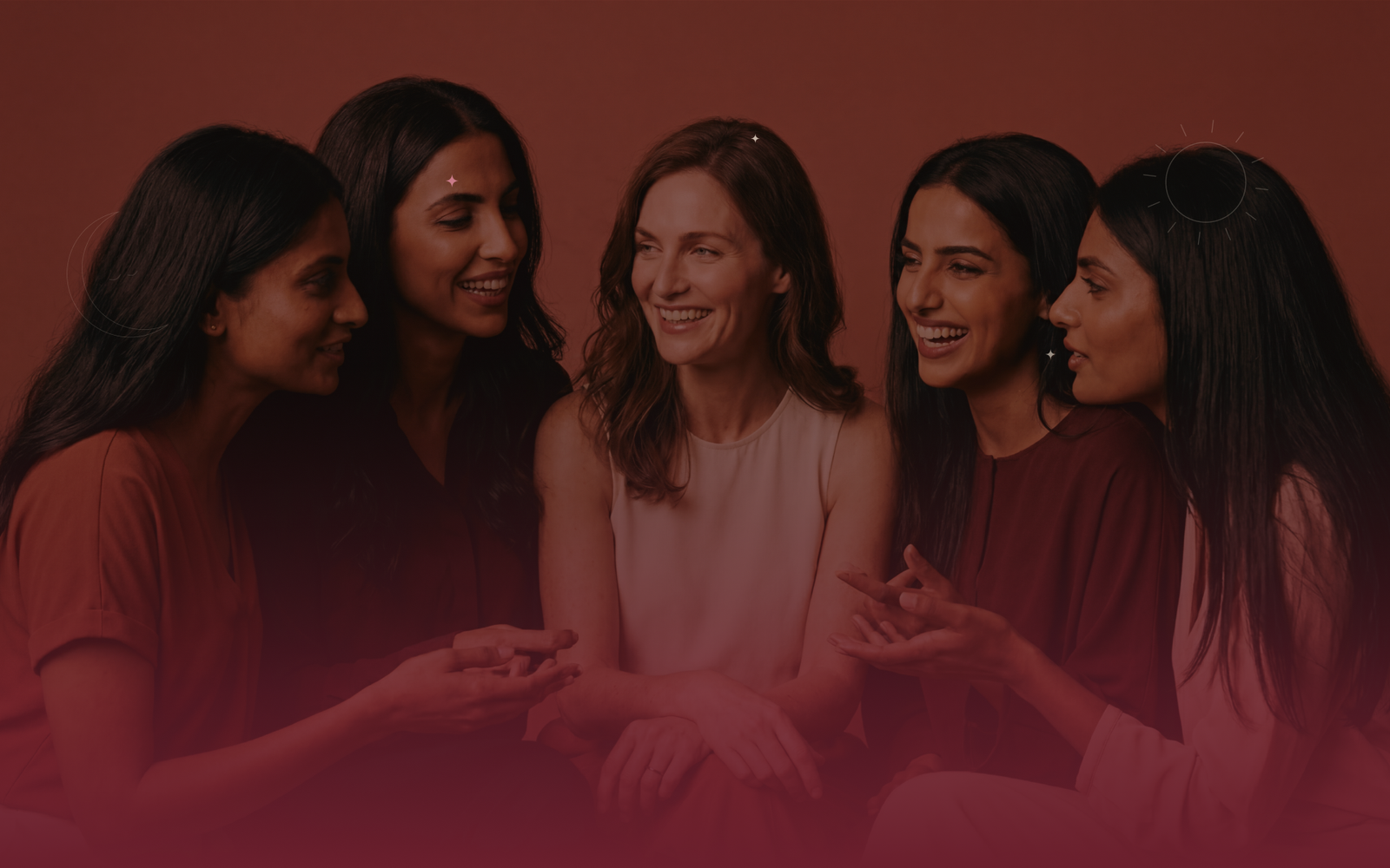 Women in circle, in conversation